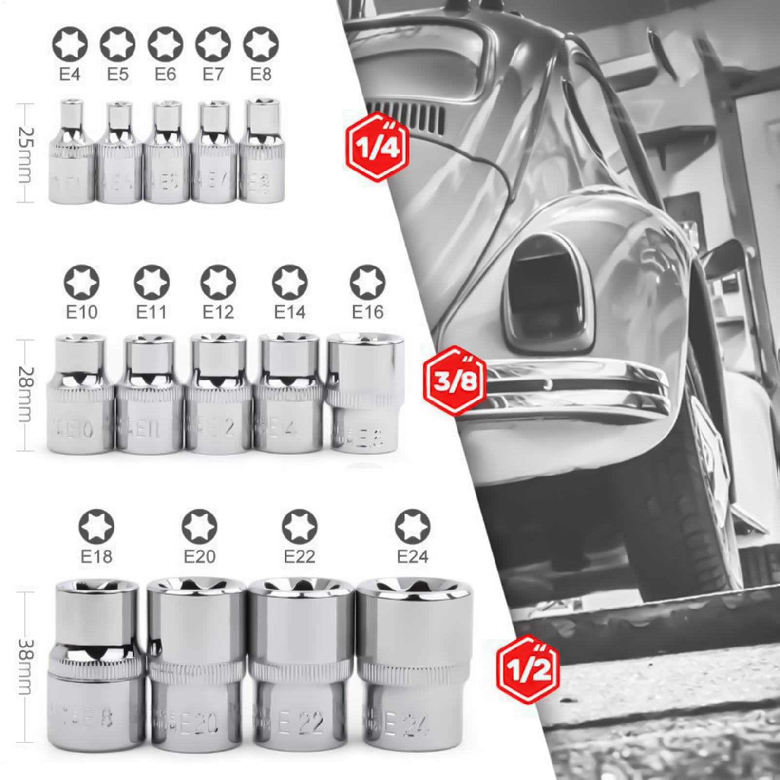 Socket Set - Jeu de douilles portable, robuste et