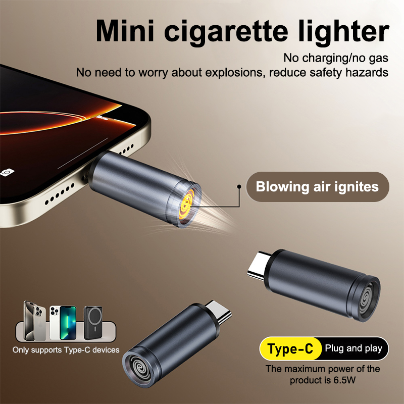 Spark Plug - Mini briquet portable de type C,